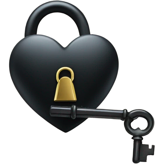 black heart-shaped lock and key emoji