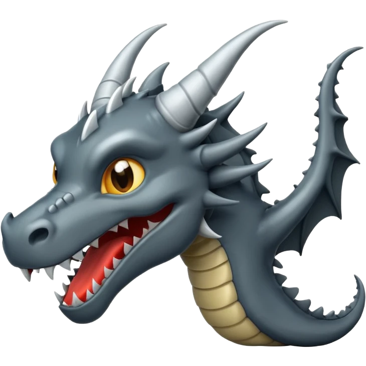 iOS style emoji, minimal dragon fang, dark fantasy object emoji