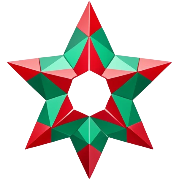 green top red bottom five point star emoji