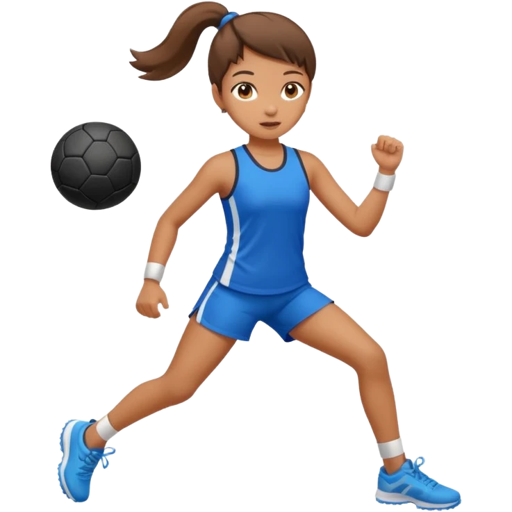 A young girl does sports emoji