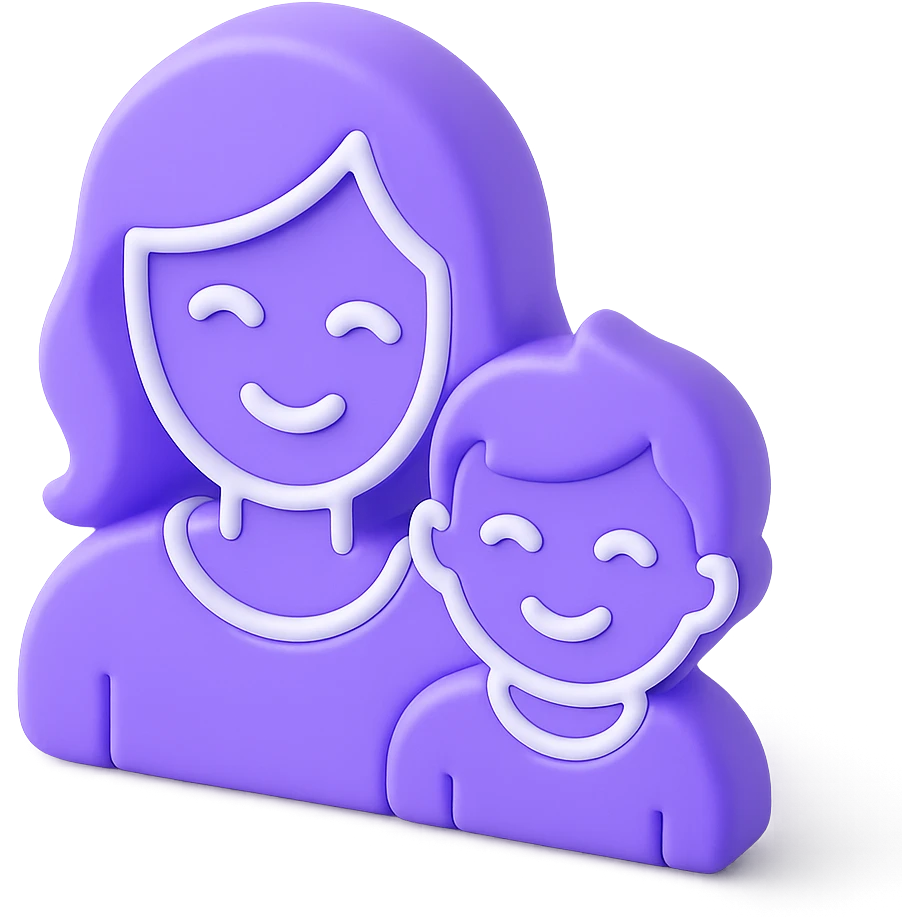 mother and son smiling together emoji