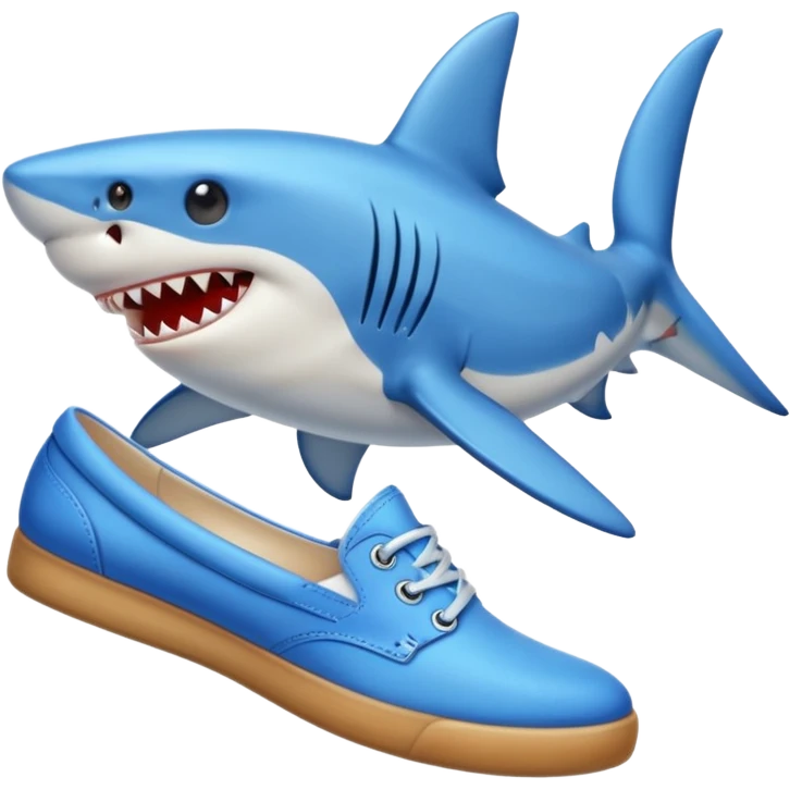 Shark with 3 blue shoes emoji