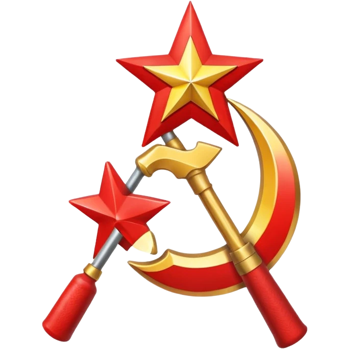 Soviet Union flag, vibrant red background, gold hammer and sickle and star, no text emoji