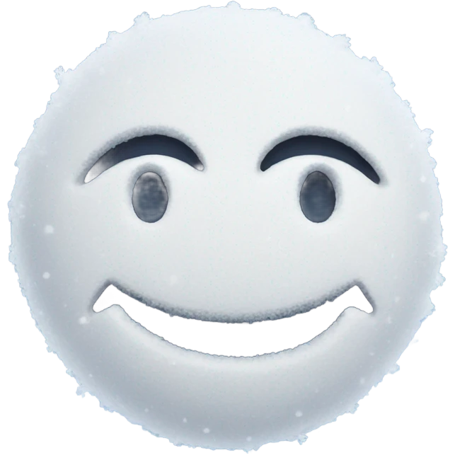 a smiley face emoji made of snow emoji
