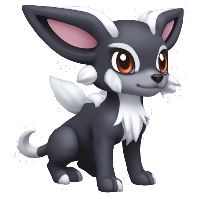 Edgy Cool Kawaii Baby Houndoom-Nargacuga-Absol-Garurumon-Pokémon Full Body Detailed High Quality emoji