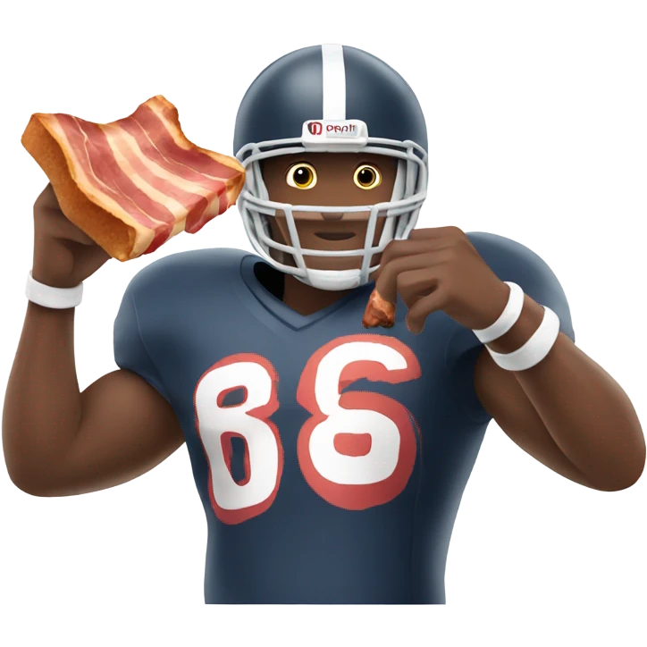 Football player holding bacon emoji