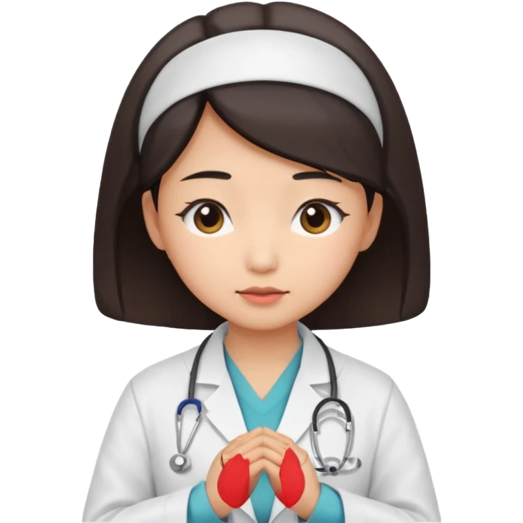 Female doctor praying emoji
