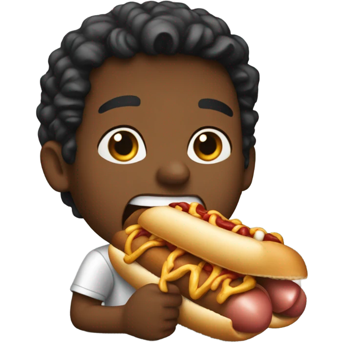 Carter eating a hotdog emoji