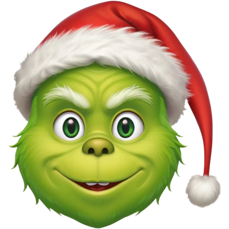 The Grinch with a Santa hat emoji emoji