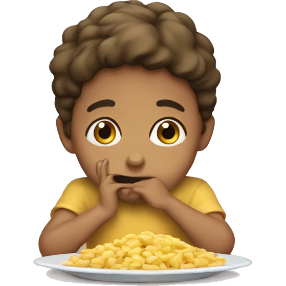 the child doesn't want to eat emoji