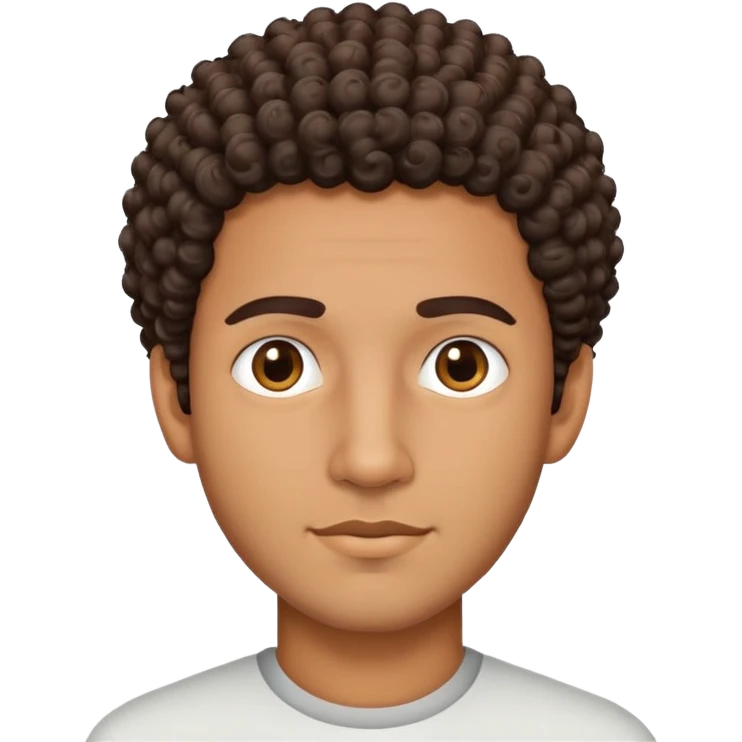 Latino man with very short curly hair emoji