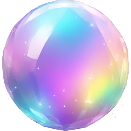 Iridescent pastel Rainbow crystal sphere emoji