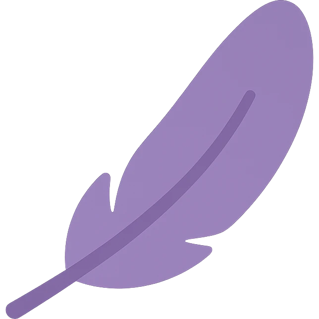 A dull purple feather emoji