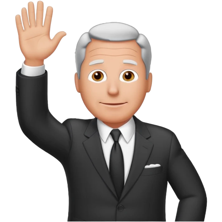 Create an emoji of Epstein waving to the camera in Family Guy style emoji