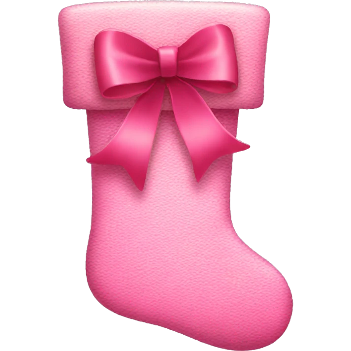 Pink Christmas stocking with bow emoji