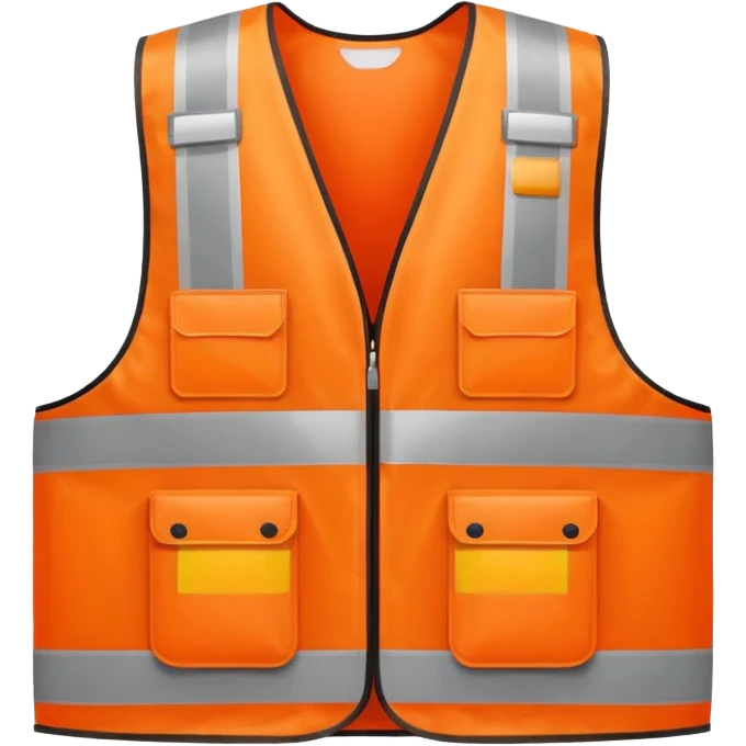 orange safety vest, bold and expressive, emoji style emoji