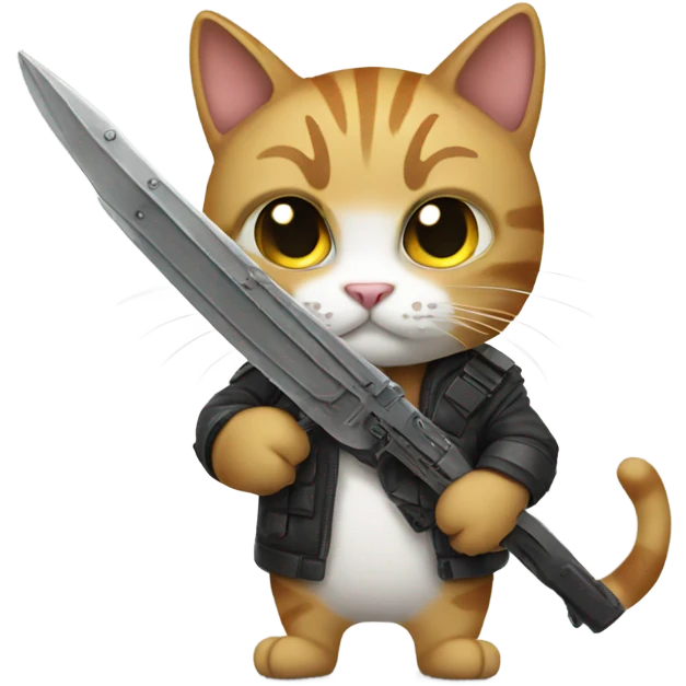 Cat with weapon emoji