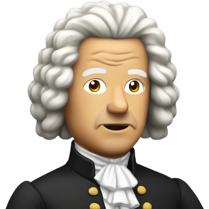 Bach standing akimbo explode emoji