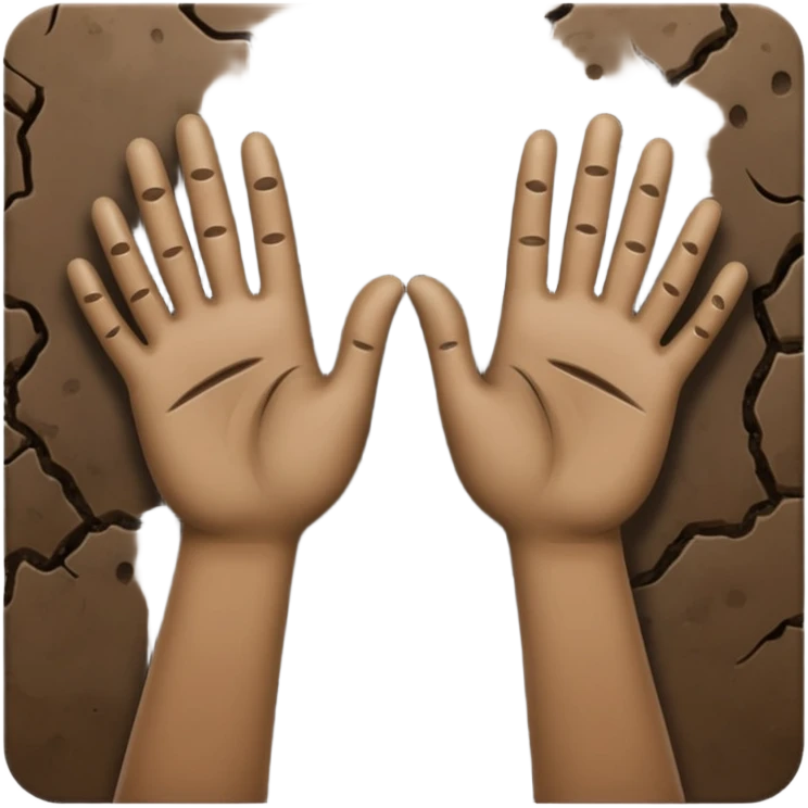 dirty hands of mud emoji