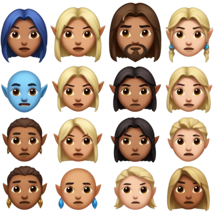 Characters from world of warcraft in different emotion emoji