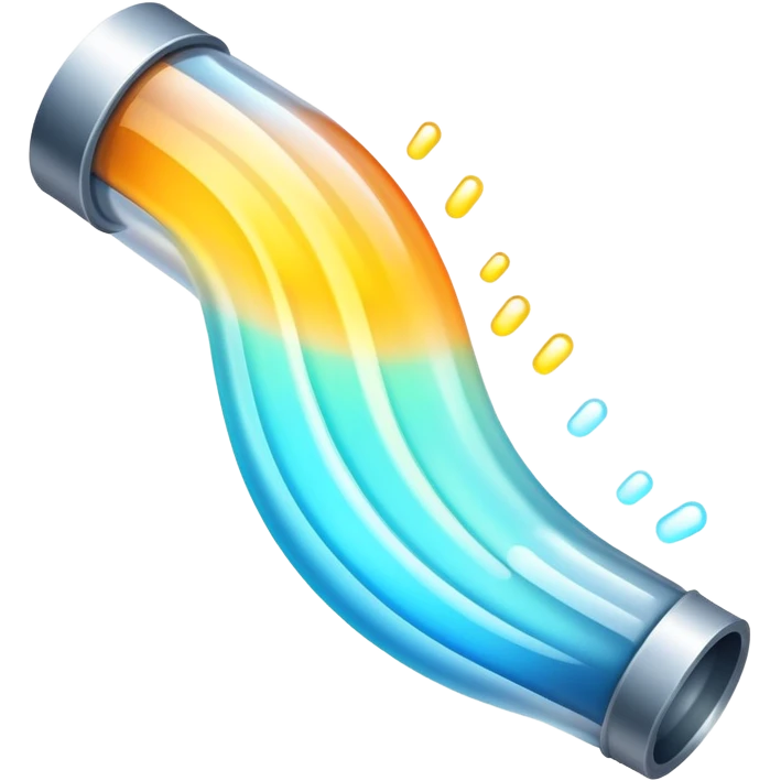 Light waves being channeled through a tube waveguide emoji