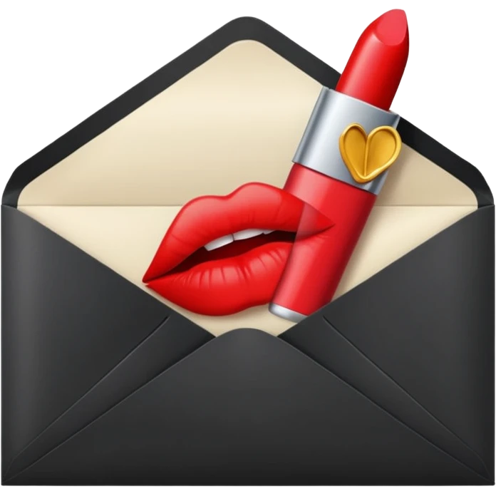 closed envelope with lipstick kiss print emoji