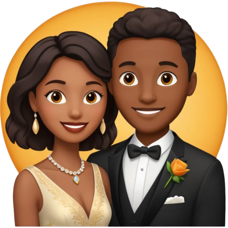 romantic and smiling black couple emoji