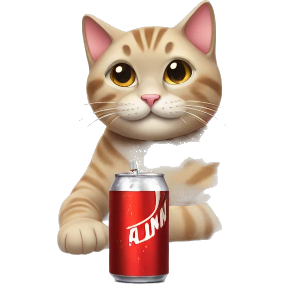 Draw a cat drinking cola in home emoji