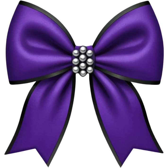 goth bow with velvet texture, deep purple and black, silver studs, dramatic shadows emoji