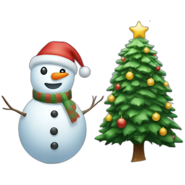 Snowman and Christmastree emoji