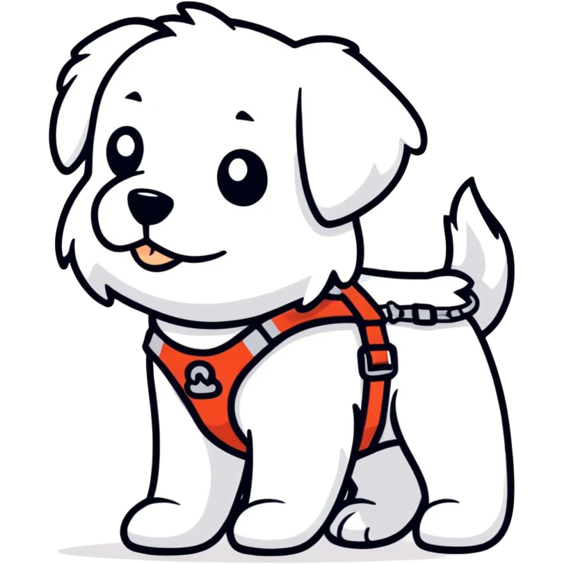 Maltese dog guiding a blind person  emoji