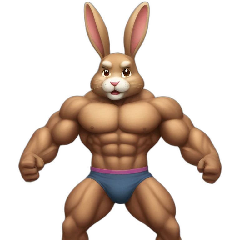 Muscular bunny emoji