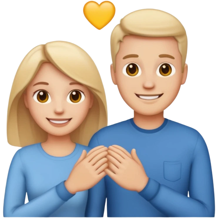 white couple falling in love, emoji emoji