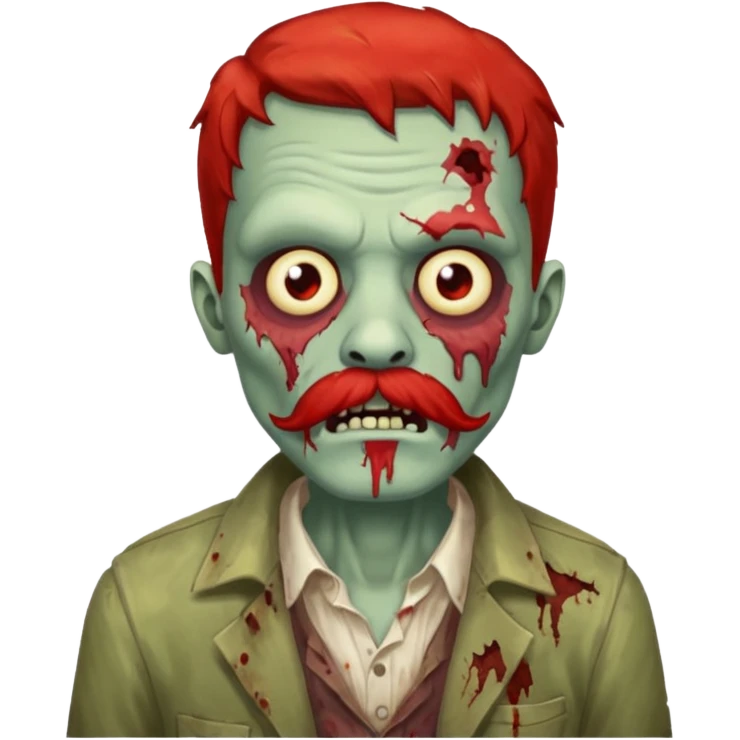 zombie with red mustache emoji