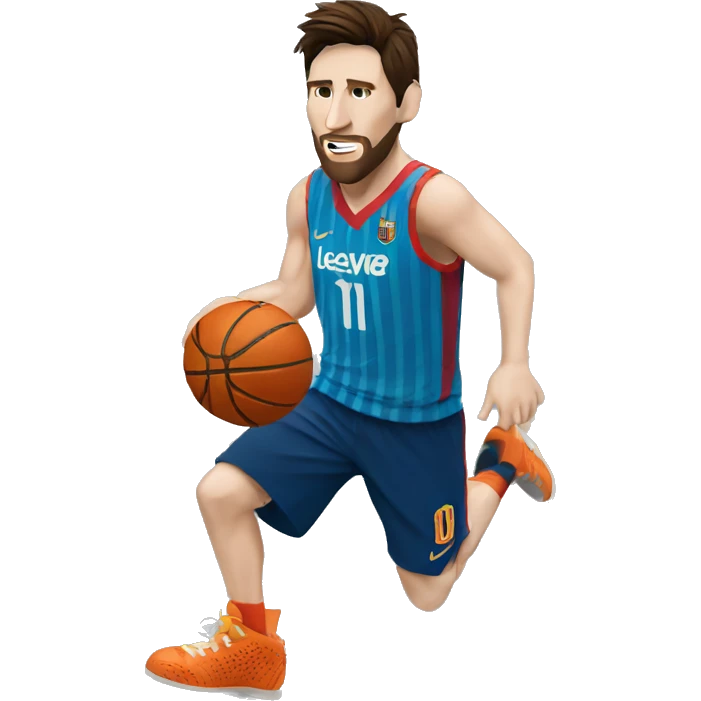 Lionel Messi playing basketball emoji
