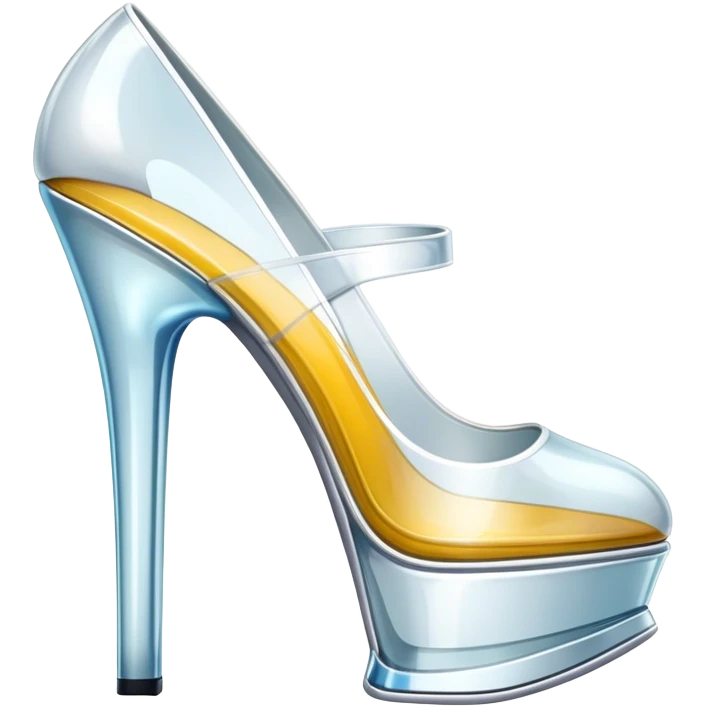 ultra realistic pair of platform glass heels emoji