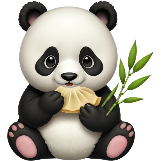 Panda eating dumpling emoji