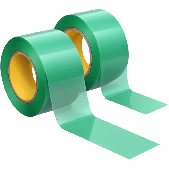 make light Green wide tape rolling on the floor emoji