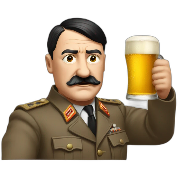 adolf hitler drinking a beer emoji