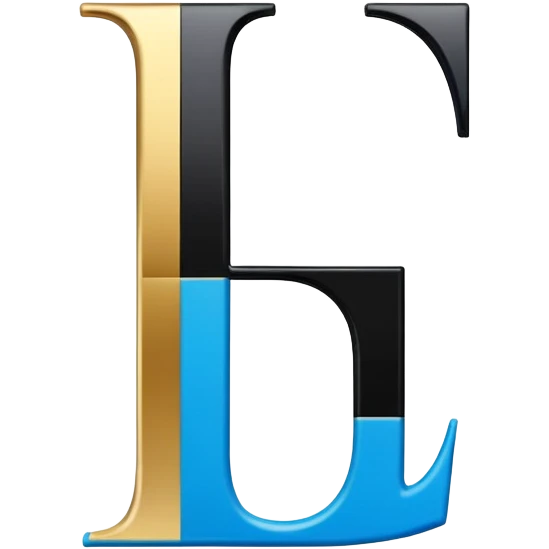 Bold Black-Blue-White-Gold Font Letter “I” emoji