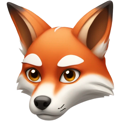 red and white fox, sad face, frowning emoji