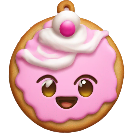 Pink Christmas cookie  emoji