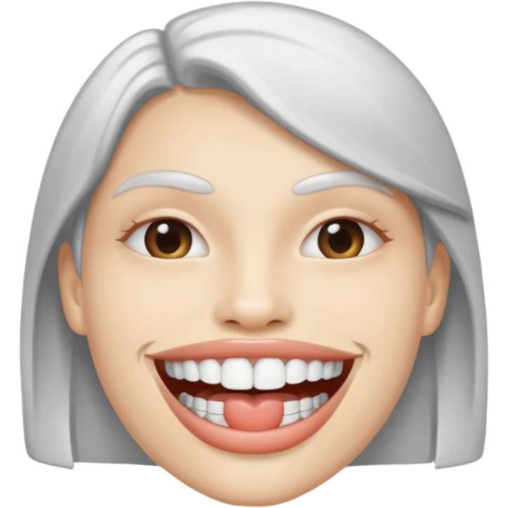 white lips silver grillz emoji