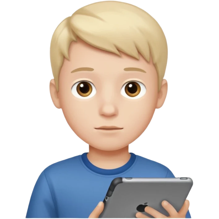boy looking at an ipad emoji