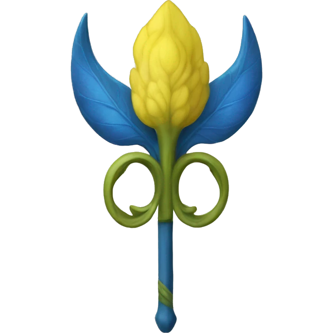 yellow-blue trident with viburnum emoji