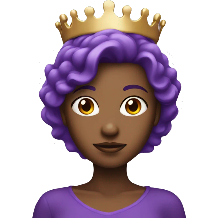 Purple head girl with crown emoji