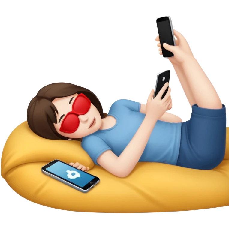 سرماخوردم دراز کشیدم گوشی دستمه emoji