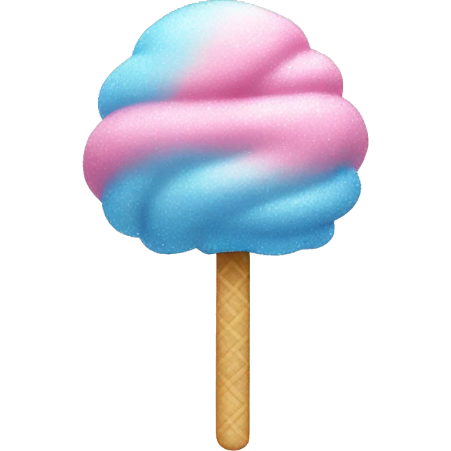 Pink and blue cotton candy with glitter emoji