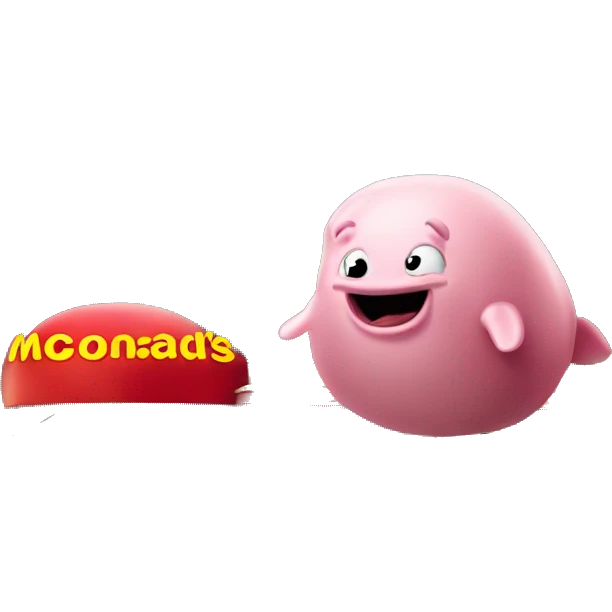 Blobfish ordering mcdonalds from ronald mcdonald himself in strangely scenic location emoji