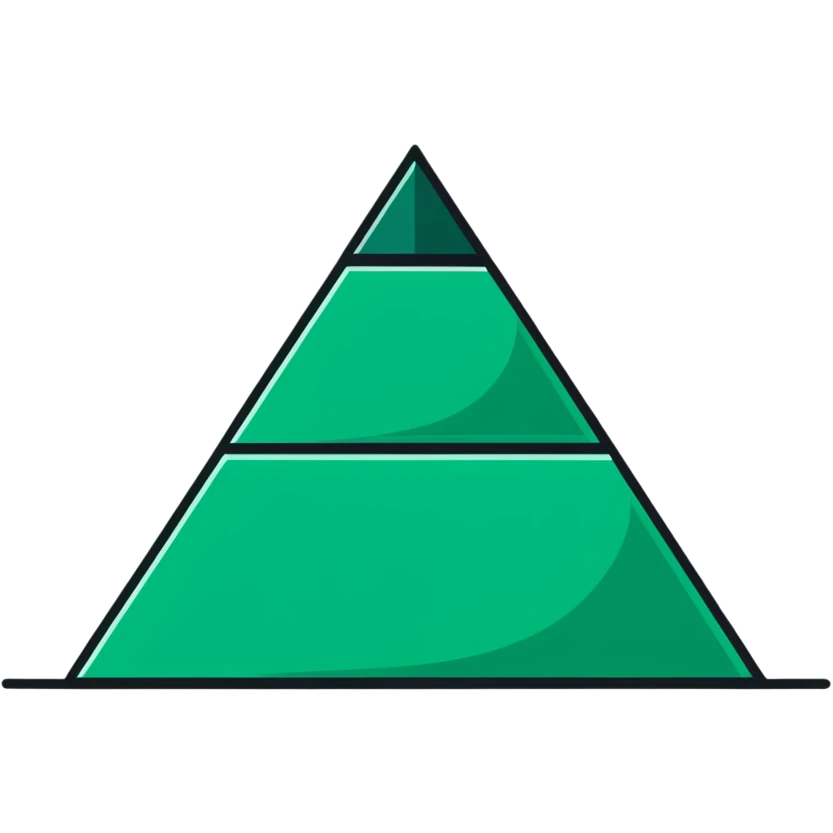 Geometric Maya style pyramid - inbox overflow, strictly white and deep dark green only, angular sharp lines emoji